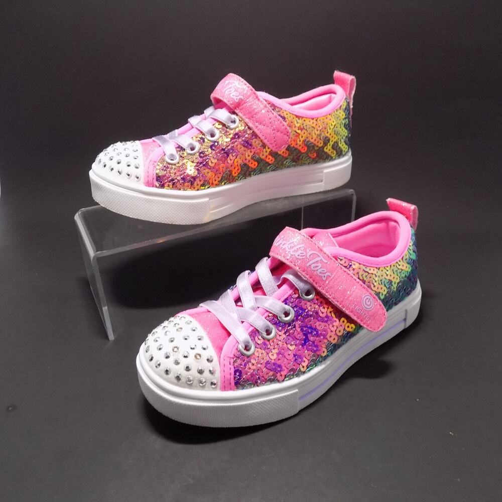 Skechers Twinkle Toes Sequin Party Girls Shoes- Size 12